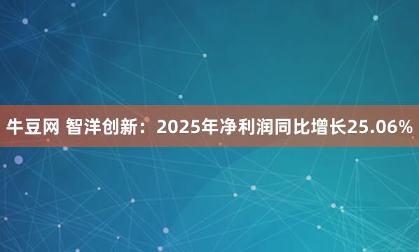 牛豆网 智洋创新：2025年净利润同比增长25.06%