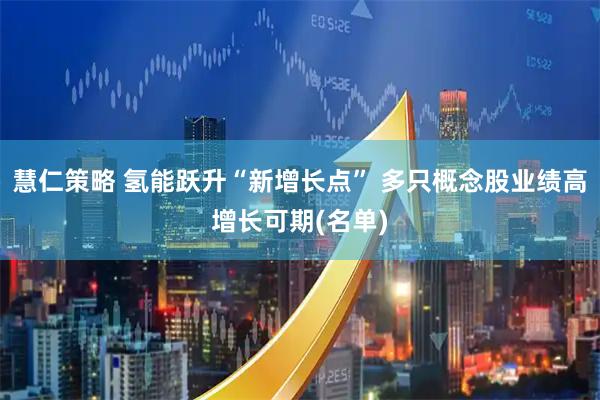 慧仁策略 氢能跃升“新增长点” 多只概念股业绩高增长可期(名单)