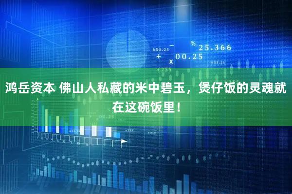 鸿岳资本 佛山人私藏的米中碧玉，煲仔饭的灵魂就在这碗饭里！