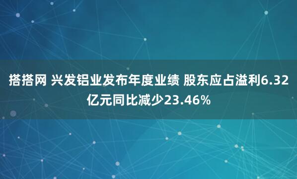 搭搭网 兴发铝业发布年度业绩 股东应占溢利6.32亿元同比减少23.46%
