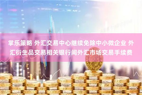 掌乐策略 外汇交易中心继续免除中小微企业 外汇衍生品交易相关银行间外汇市场交易手续费