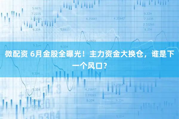 微配资 6月金股全曝光！主力资金大换仓，谁是下一个风口？