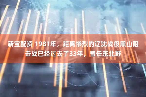 新宝配资 1981年，距离惨烈的辽沈战役黑山阻击战已经过去了33年，曾任东北野