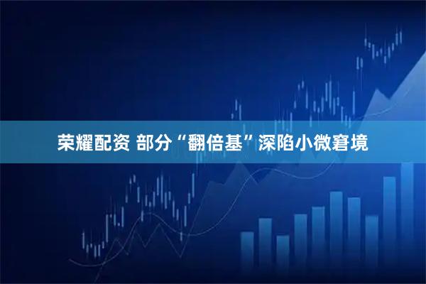荣耀配资 部分“翻倍基”深陷小微窘境