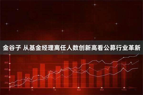 金谷子 从基金经理离任人数创新高看公募行业革新